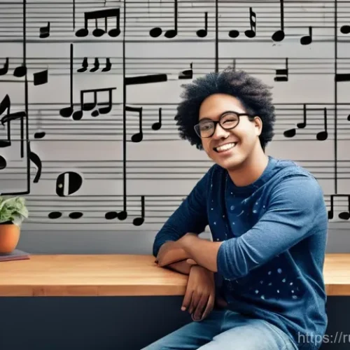 Home 17 음악이론 공부 슬럼프 극복법 - **Prompt:** A young adult, in their early twenties, sits at a simple wooden desk. Initially, they ar...